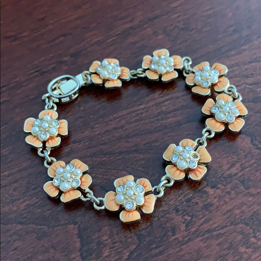 Gold Orange Flower Bracelet